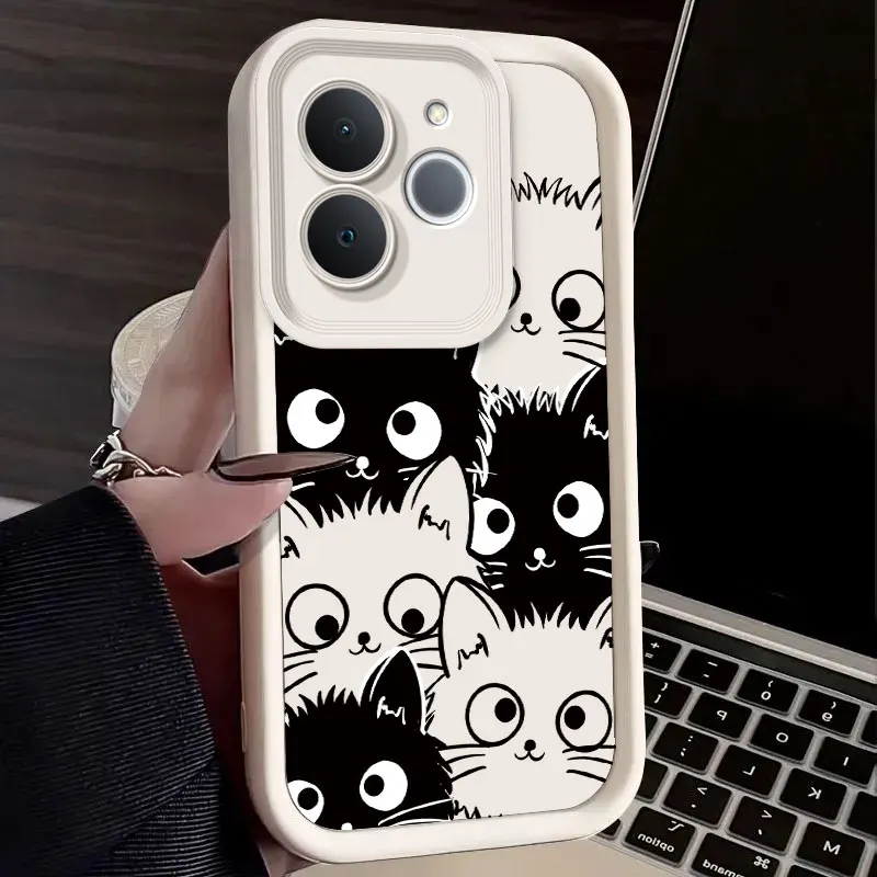 Funda de teléfono para Realme Note 70 70T Note 70 T Note70T RMX5313 2025, funda protectora de silicona suave con estampado de gato bonito de dibujos animados - imagen 2