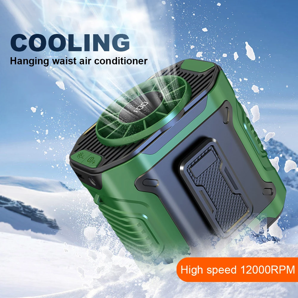 Ventilador de cintura portátil con Clip recargable por USB, cinturón portátil, ventilador para el cuerpo de la camisa, ventilador Personal de 3600mAh, ventilador con Clip para la cintura para viajes al aire libre - imagen 5