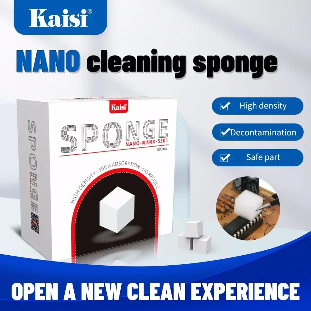 KAISI K-5301 Nano esponja de limpieza para pantalla de teléfono móvil cámara PCB soldadura flujo de soldadura limpieza de aceite sin floc ni residuos - imagen 3