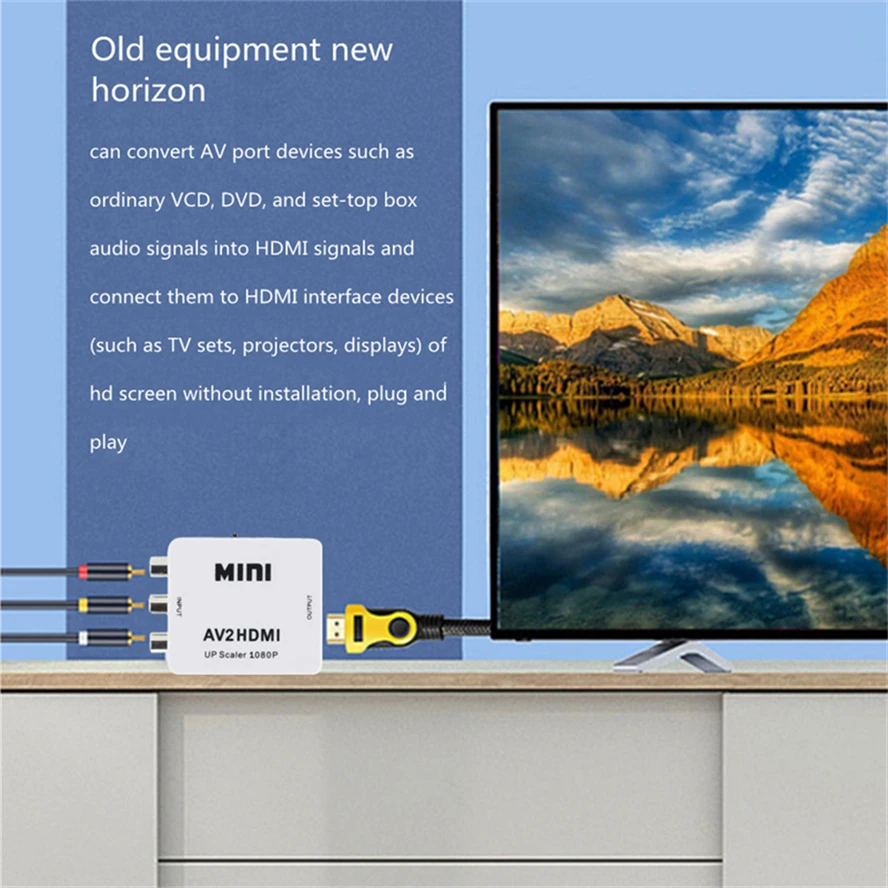 HD 1080P RCA AV a HDMI convertidor compatible AV/CVSB L/R Video Box compatible con salida NTSC PAL AV a HDMI para N64 Wii PS1/2/3 Xbox - imagen 4