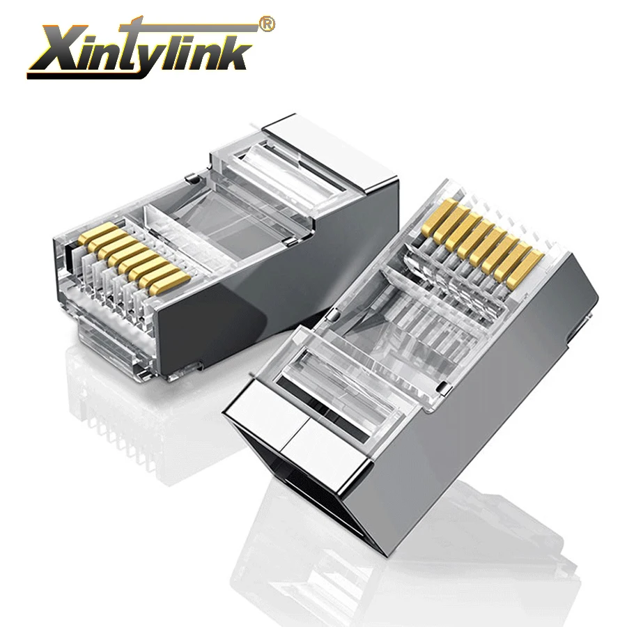Xintylink Conector Red RJ45 Cat6 Cable Ethernet 1,2mm Conector Cat 6 8P8C STP RG RJ 45 Conector Macho LAN Blindado 20/50/100 Unidades - imagen 5