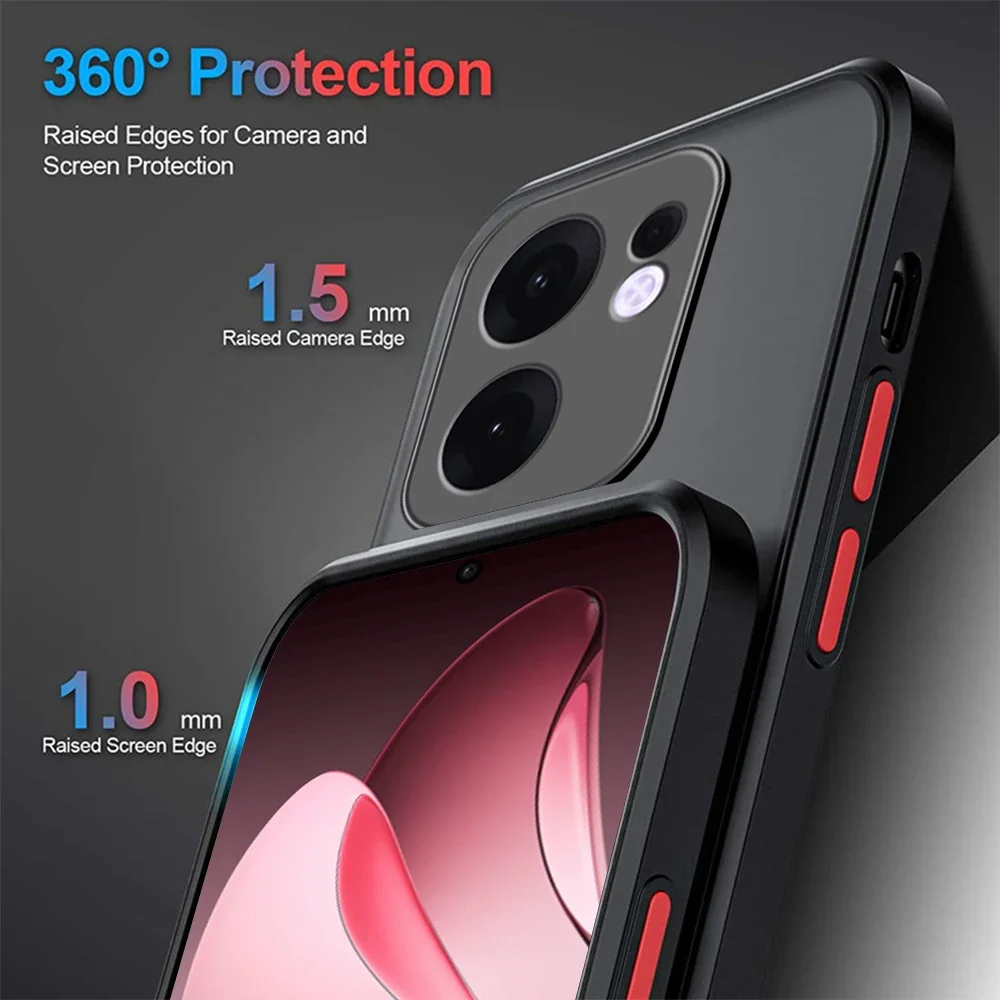 Funda mate con armadura a prueba de golpes para Oppo Reno13 F 5G, marco suave de TPU, cubierta trasera dura transparente para PC, Capa en Reno 13 FS Pro Reno13FS Reno13F - imagen 5