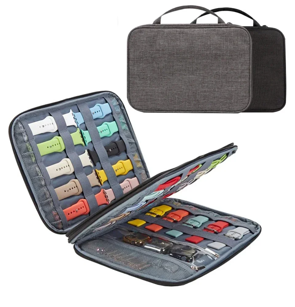 Bolsa de correa de reloj para Apple Watch, caja de correa de viaje para reloj inteligente, bolsa de almacenamiento, organizador de relojes, soporte de banda