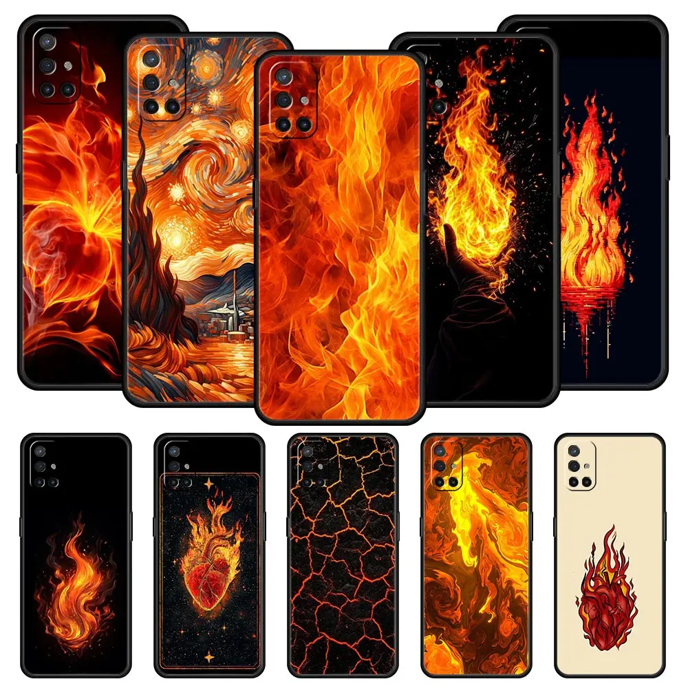 Funda de teléfono con patrón de llama para OnePlus 15 13 12 11 10 9 8 13T 10T 7T Pro 13R 12R 9RT 8T Nord 4 N200 2T CE 2 3 5G Lite