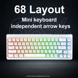 FREEWOLF M68 SE – Teclado compacto 60 % RGB con cable