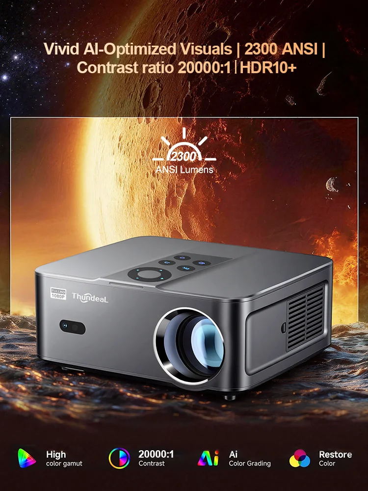ThundeaL Proyector Portátil TD98W Full HD Android WiFi 3D - imagen 3