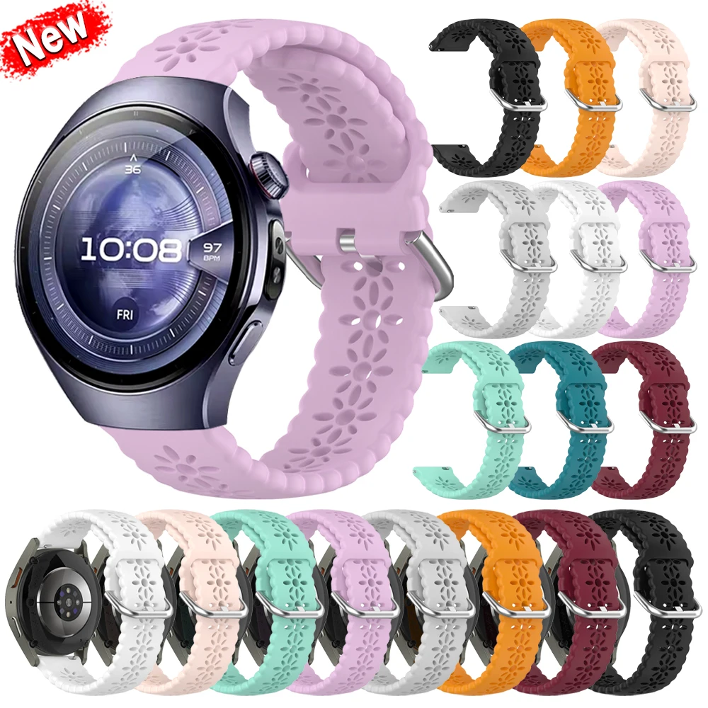 Correa de silicona de 20mm/22mm para Huawei Watch 5/4 Pro GT 5 4 3 2 GT Pro, correa de repuesto para pulsera transpirable Samung/Garmin/Amazfit