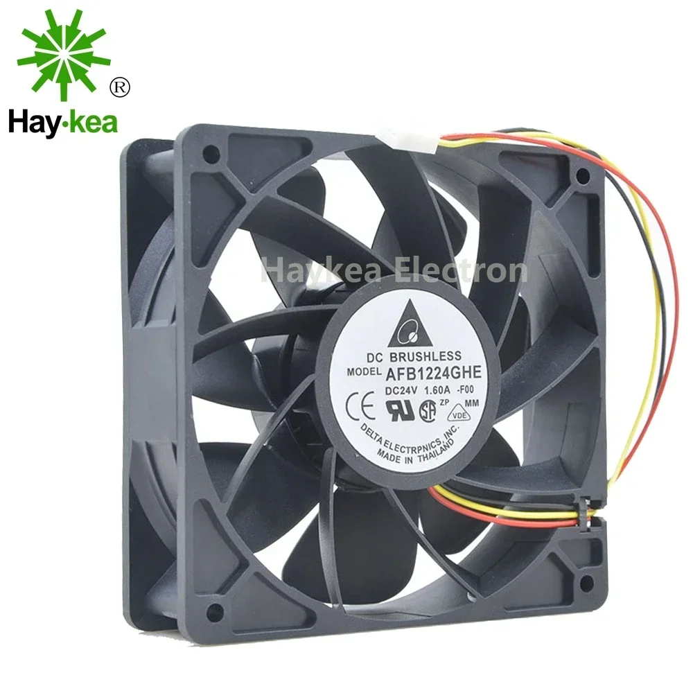 Para Delta 12038 24V DC 1.6A AFB1224GHE 3 PIN 12 cm 120X120X38 inversor de control Industrial ventilador de refrigeración de alta velocidad - imagen 4