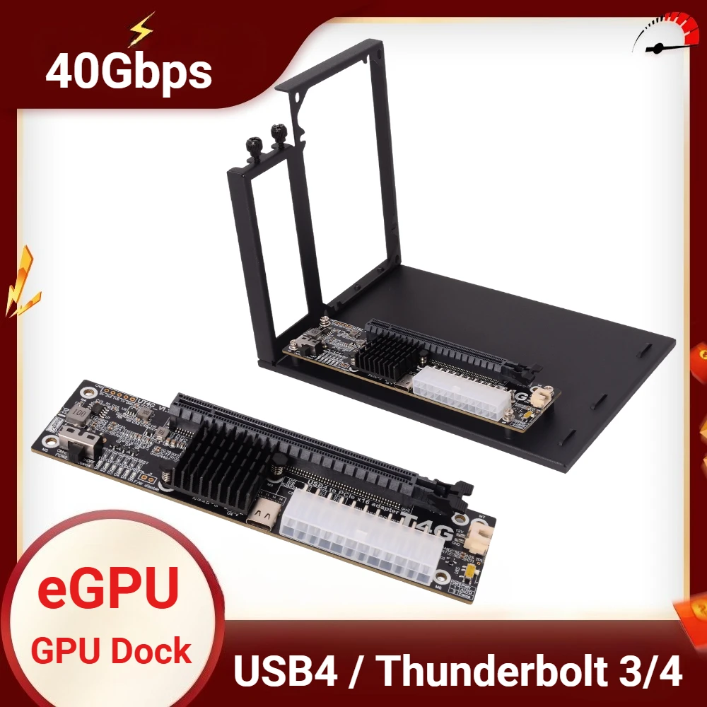 eGPU Thunderbolt 4/3 TB3/TB4 a PCIe X16 PCI-E 4,0 X4 GPU Dock UT4G adaptador externo USB 4 BK7 soporte NUC ITX STX portátil Gaming - imagen 2