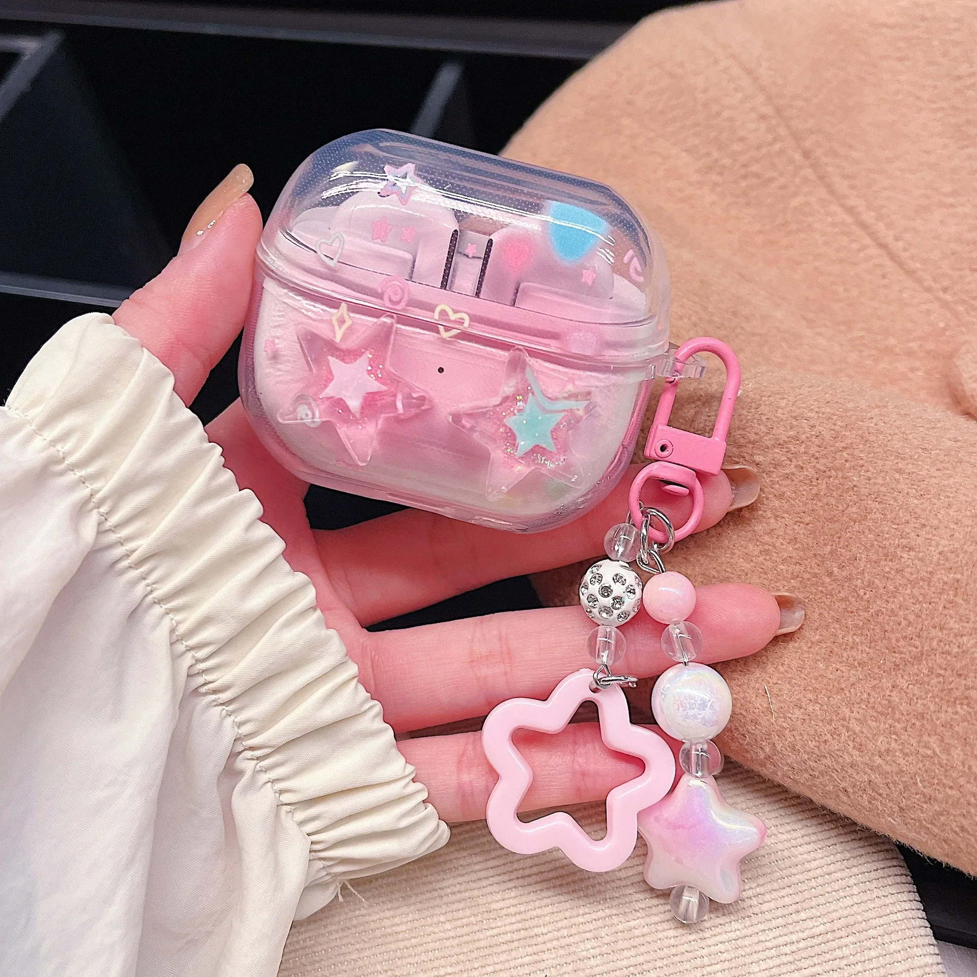 Funda KT de dibujos animados para Samsung Galaxy Buds 3 Pro, funda transparente para auriculares inalámbricos con flores para Samsung Buds3, funda protectora - imagen 4