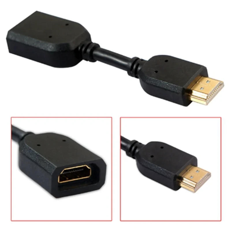 Adaptador giratorio macho a hembra compatible con HDMI de 10cm, extensión chapada en oro, convertidor para Google Chrome Cast, Roku Streaming Stick - imagen 5