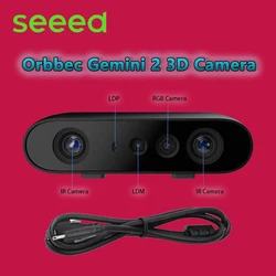 Orbbec Gemini 2 Cámara 3D, IR Estéreo Activo 30fps 0,15–10 m de Profundidad, 91 ° ×66 °   FOV, USB‐C, IMU, Soporte SDK para robótica