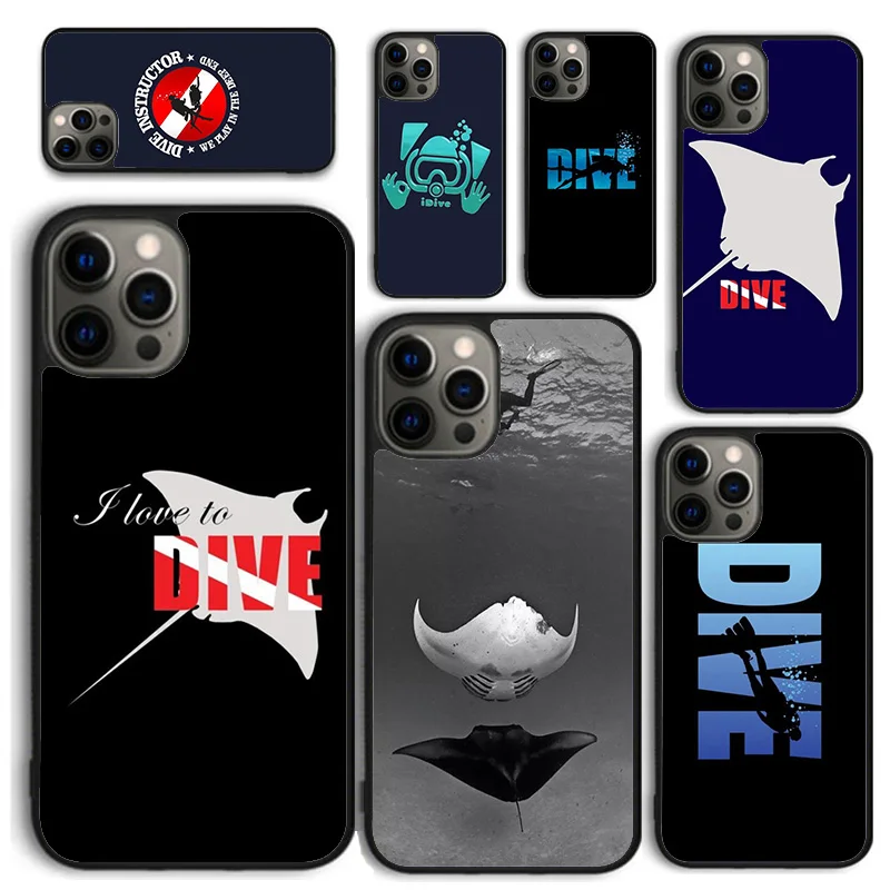 Funda de teléfono de buceo con tiburón para iPhone 17 Air 16 15 14 12 13 PLUS 11 PRO MAX, funda trasera