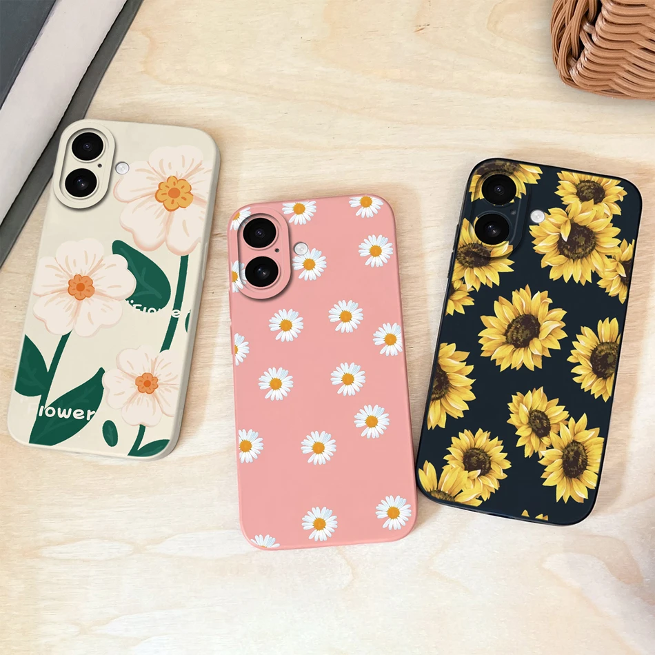 Étui à fleurs de bonbons pour iPhone 17 Pro Max/iPhone Air mise à niveau Protection d'objectif couverture arrière pour iPhone17 Silicone liquide souple Funda