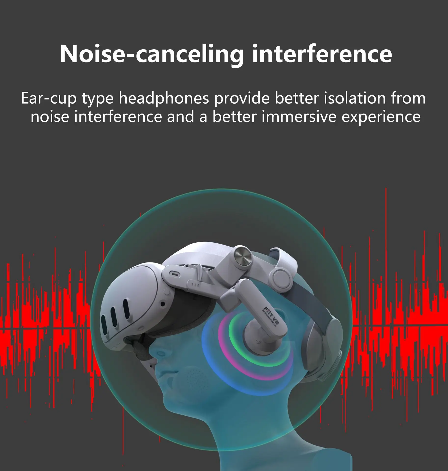 Correa para la cabeza con orejeras cómodas para auriculares Meta Quest 3 VR, soporte mejorado, correa Comfort Elite para accesorios Meta Quest 3 - imagen 3