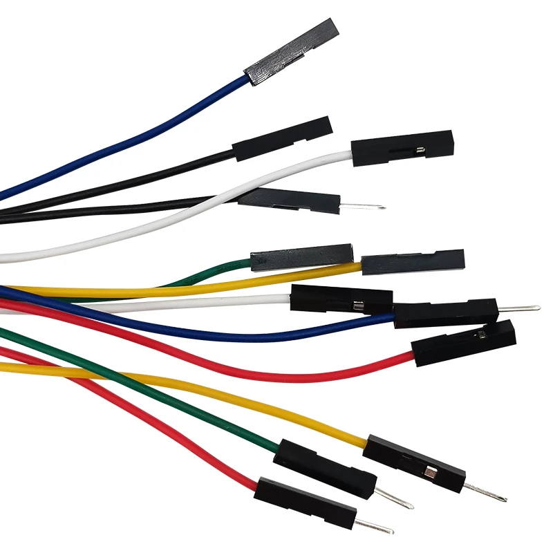 Dupont Line Cable Paso Unico Cabezal Conector Macho Hembra 1P 26AWG 10 Piezas 2.54 MM