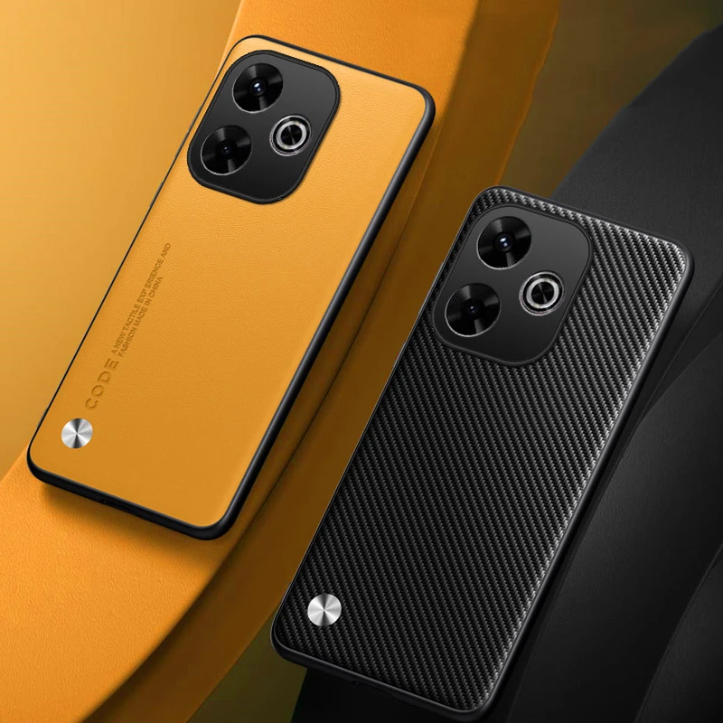 Funda de cuero PU de lujo para Xiaomi Poco M6 4G PocoM6, funda trasera de silicona mate, funda de teléfono de protección completa para Redmi 13 4G Redmi13 - imagen 3