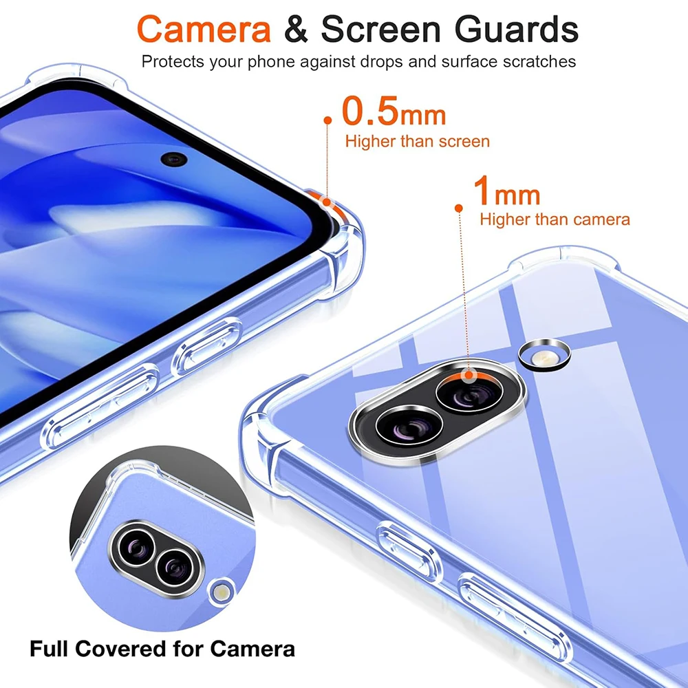 Funda blanda de silicona transparente a prueba de golpes para Google Pixel 9 9a 8 8a 7 7a 6 6a 5 5a Pro XL cubierta trasera transparente ultrafina carcasa de TPU - imagen 3