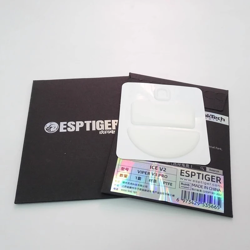 Esports-patines de ratón Tiger ICE V2 para Razer Viper V3 HyperSpeed V3 PRO, Original, arco blanco, PTFE, pies deslizantes, 1 paquete