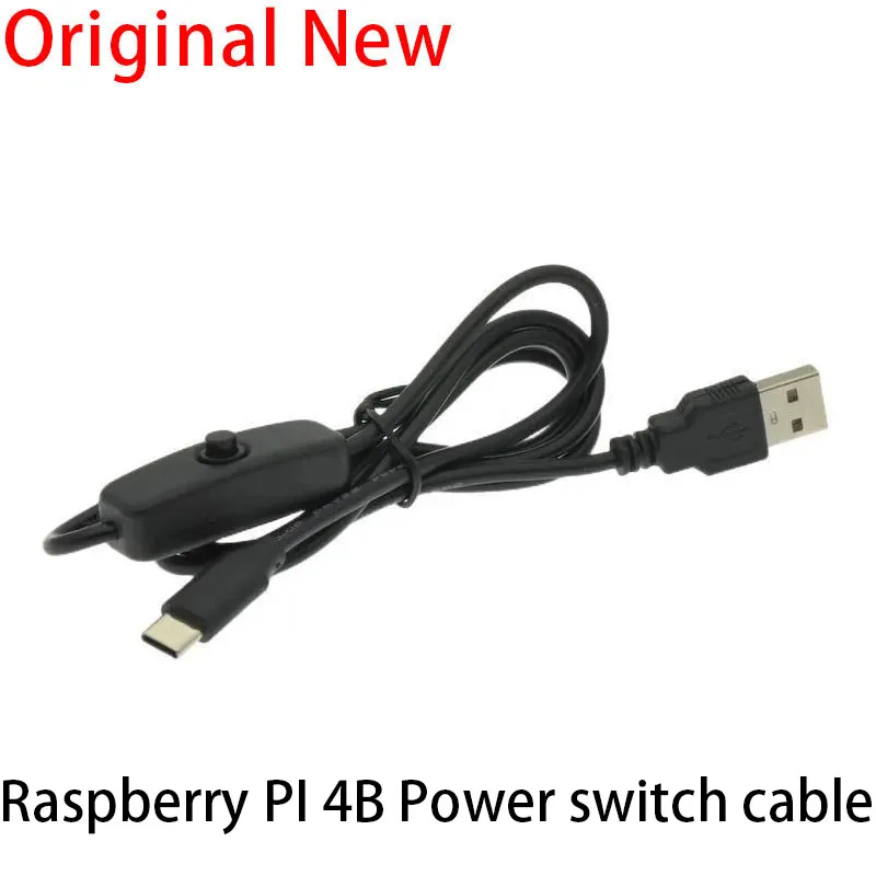 Cable de carga Universal USB tipo C 5V 3A para Raspberry Pi 4, Cable de alimentación con interruptor de encendido/apagado para cómputo RPI 4 Modelo B RPI 4B