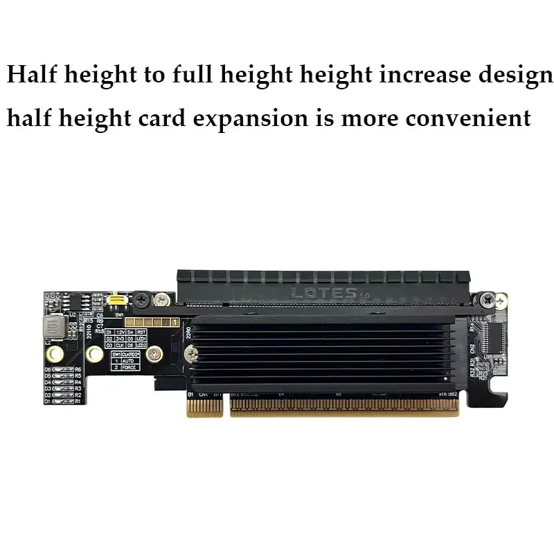 PCIe 5,0 X16 a X8 X4 X4 Split GEN5 Riser Card PCIe x16 adaptador de bifurcación PCIe x8 + M.2 NVMe + M2 NVME para 22110-2230 M.2 NVMe SSD - imagen 5