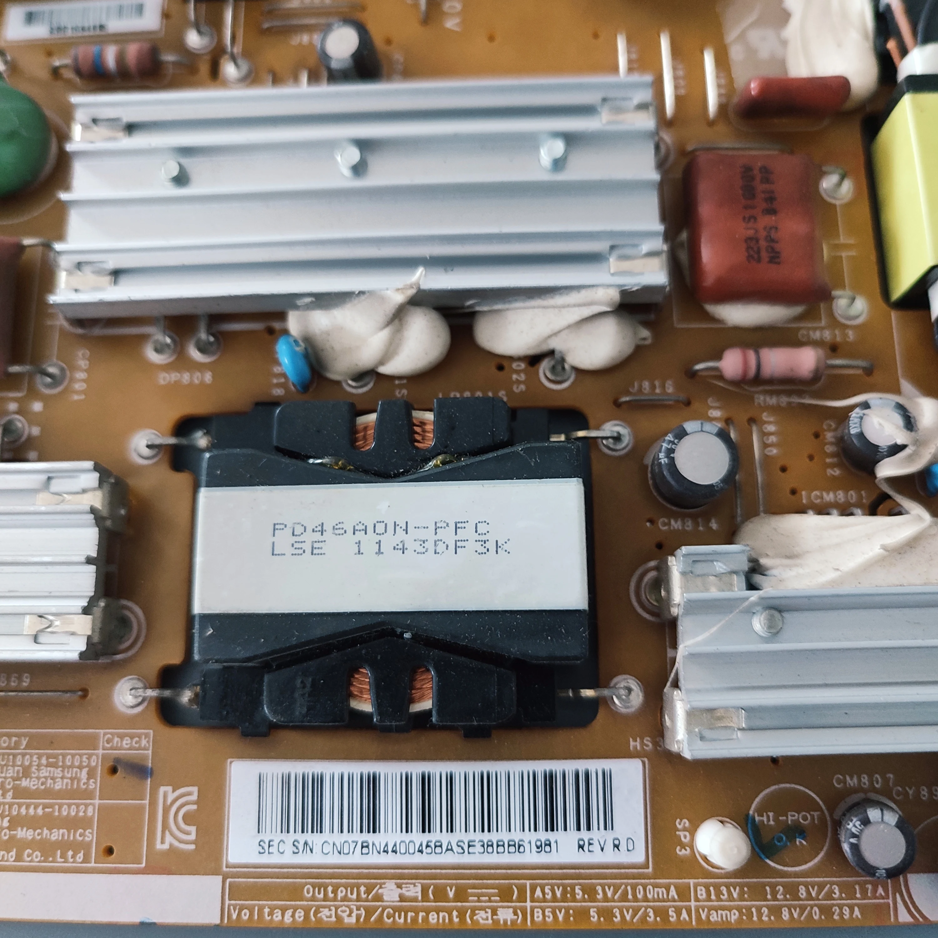 Original para placa de alimentación BN44-00458A para Samsung UE46D6000 UE37D6500 UE40D6100 UE46D5500 UE46D5560 UE46D6100 fuente de alimentación - imagen 3