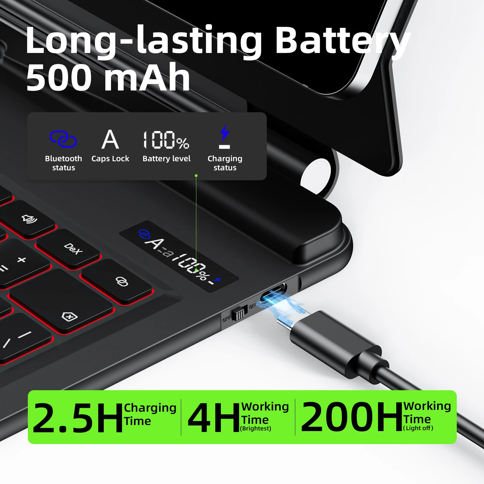 Teclado mágico para Samsung Galaxy Tab S10 FE PLUS, ángulo ajustable flotante de 13,1 pulgadas, acceso con un solo clic a Bixby con portalápices - imagen 5