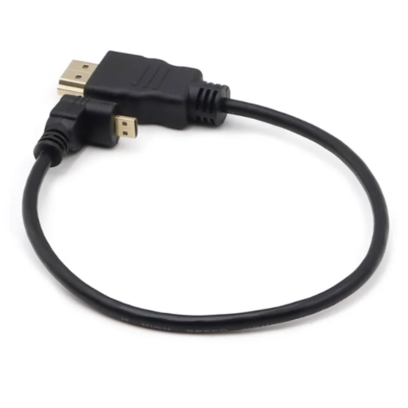 Cable Micro hdmi compatible con HDMI, V1.4 macho a HDTV Micro HD de 90 grados, Cable de ángulo izquierdo y derecho de 1080p para HDTV PS3 XBOX 3D LCD - imagen 3