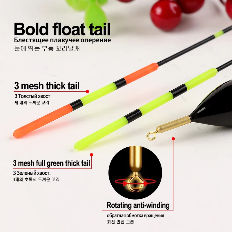 Flotador de pesca luminoso, 1 unidad, 1 tubo flotante, 1 USB + 1 CR425 recargable + 1 bolsa, ganchos, Sensor de gravedad, boya luminosa, herramientas de pesca - imagen 3