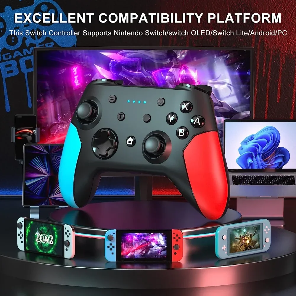 Switch Pro-mando inalámbrico con Bluetooth, Mando para juegos de PC, Android/iOS, Joystick para teléfono móvil, accesorios para consola de juegos