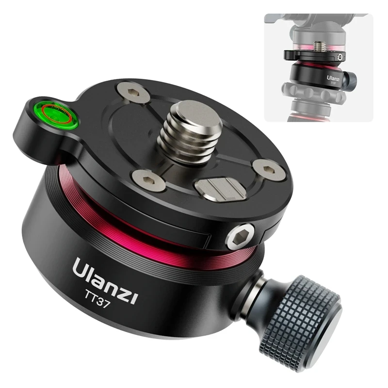 Ulanzi-trípode TT37 Mini con Base de nivelación, cabeza de tornillo de 3/8 "y 1/4", montaje de ajuste Horizontal Universal, cabezal panorámico para disparo DSLR
