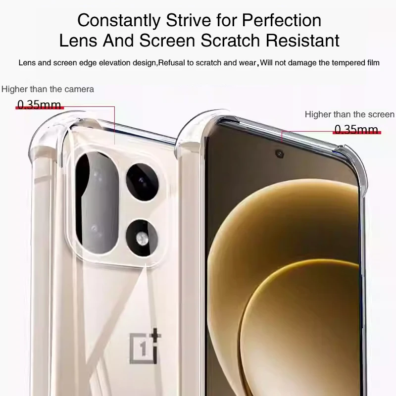 Funda blanda transparente para OnePlus 15 5G Airbag a prueba de golpes de silicona cubiertas traseras de lujo accesorios para teléfono móvil Fundas 1 + 15 - imagen 3