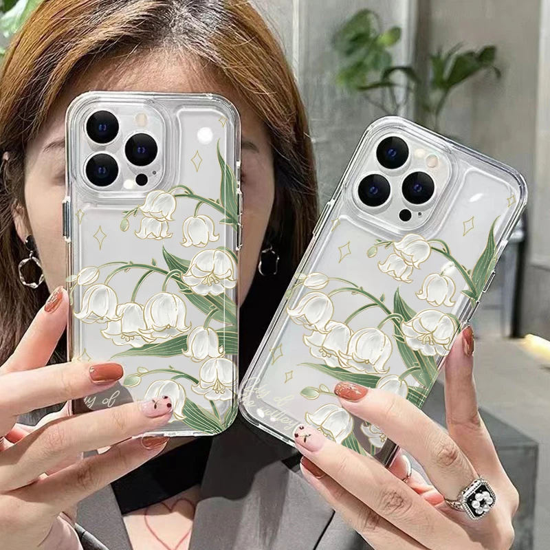 Funda de teléfono de silicona transparente con flores de tulipanes blancos para Xiaomi Redmi Note 14 13 12 Pro Plus 5G 12S 11S 11 10 14C 13C 12C - imagen 2