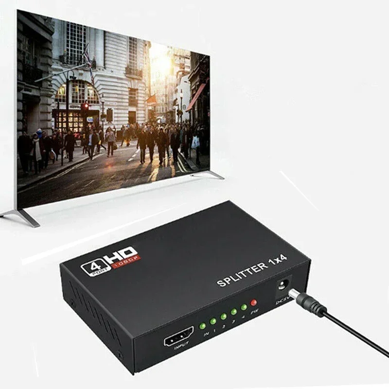 Convertidor de Audio y vídeo divisor HDMI 1080p 1x4 1 en 4 salida adaptador de pantalla multipantalla para cámara PS5 portátil PC a proyector de TV - imagen 2