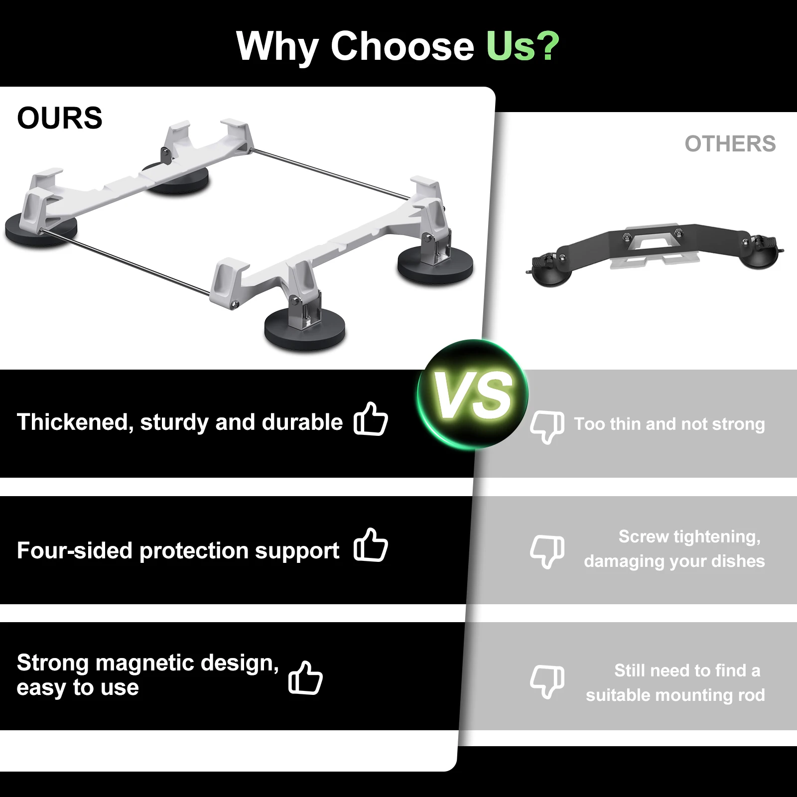Kit de montaje en techo para Starlink Mini montaje en techo soporte magnético montaje en techo de coche estante de techo de remolque para RV furgonetas barcos Overlanding - imagen 5