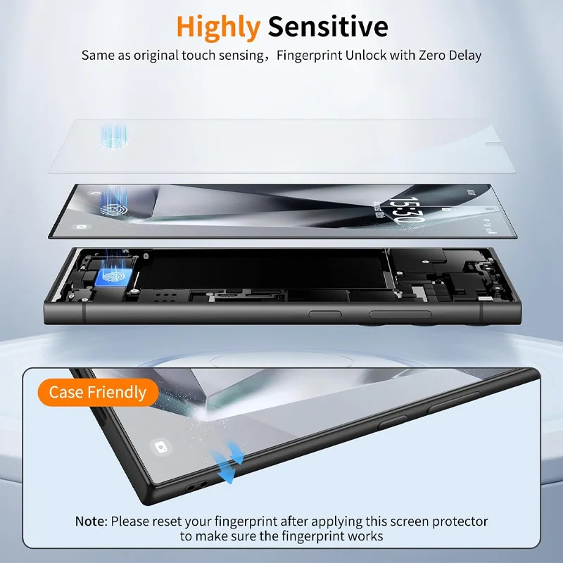 Paquete de 2 protectores de pantalla templados de alta definición para Samsung S25 S24 Ultra S23 S22 S21 Plus S23 S25 S24 FE película de vidrio - imagen 5