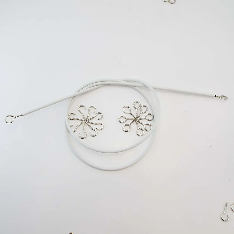 Cable de cortina de PVC para ventana, 0,5 m, 1M, 2m, Cable de red, línea colgante de pared para ventanas blancas con ganchos, ojos para coches, caravanas y barcos - imagen 3