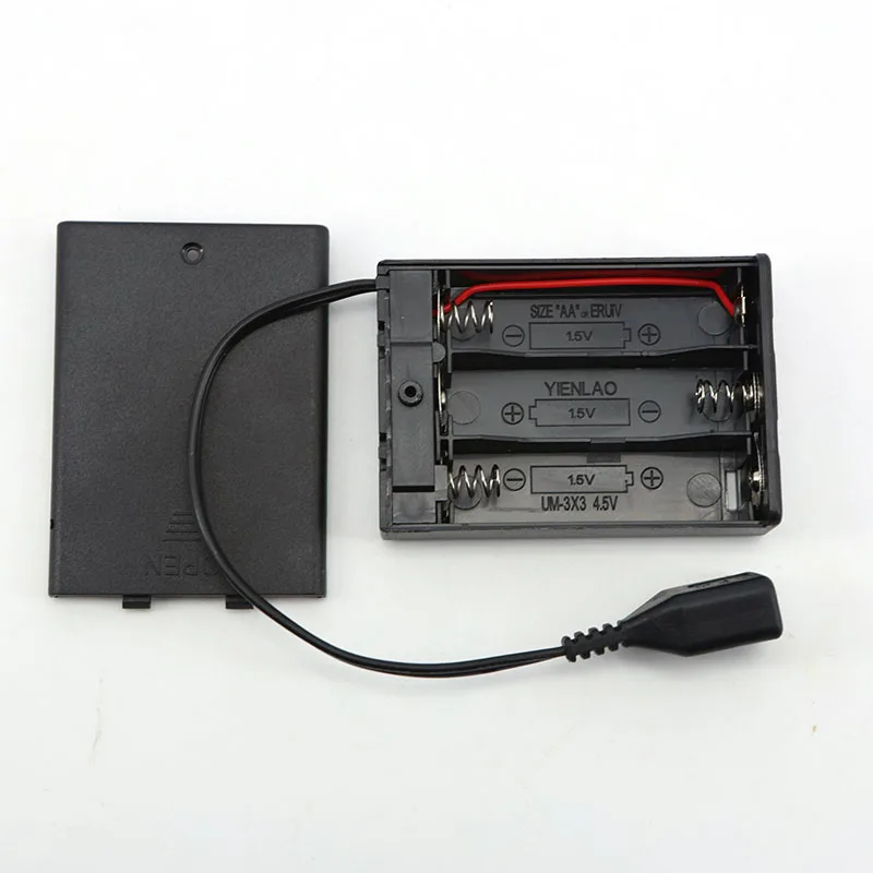 Cubierta de la caja de la batería de 4,5 V 3 * AA con puerto hembra USB de 5v 3xAA para bloques de construcción Kit de luz LED con interruptor de caja 65x45x15mm - imagen 5