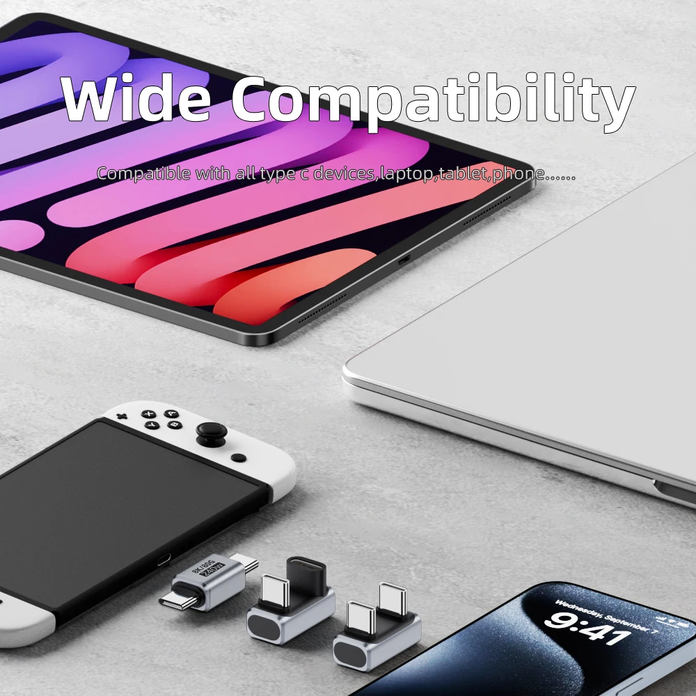 Conector de cargador USB 4,0 PD 240W 8K 60Hz para Macbook 80Gbps USB C OTG de alta velocidad extensor adaptador macho a hembra en forma de U - imagen 4