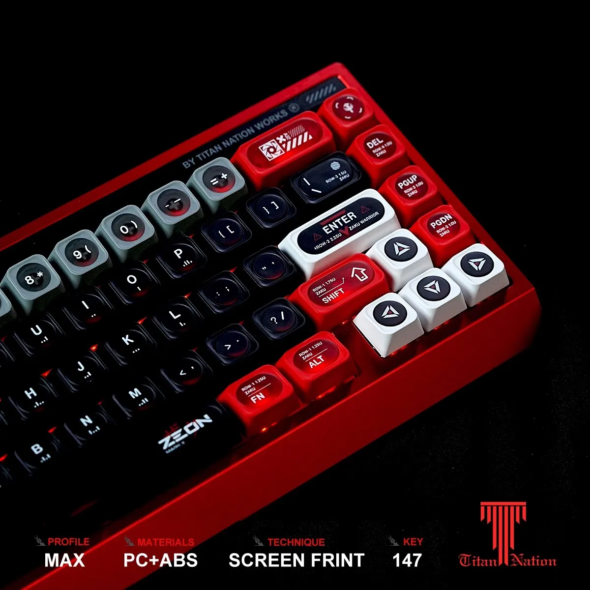 MiFuny Anime ZAKU Keycaps 147 teclas mate pudín transparente MX perfil Keycap PC + ABS teclas para teclado mecánico juego regalo - imagen 4