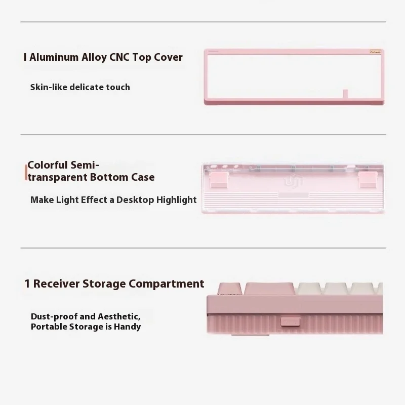 Teclado mecánico Nuphy Halo65 V2 inalámbrico Bluetooth personalizado 65% para juegos de PC soporte ergonómico a través de junta RGB/QMK intercambiable en caliente - imagen 4