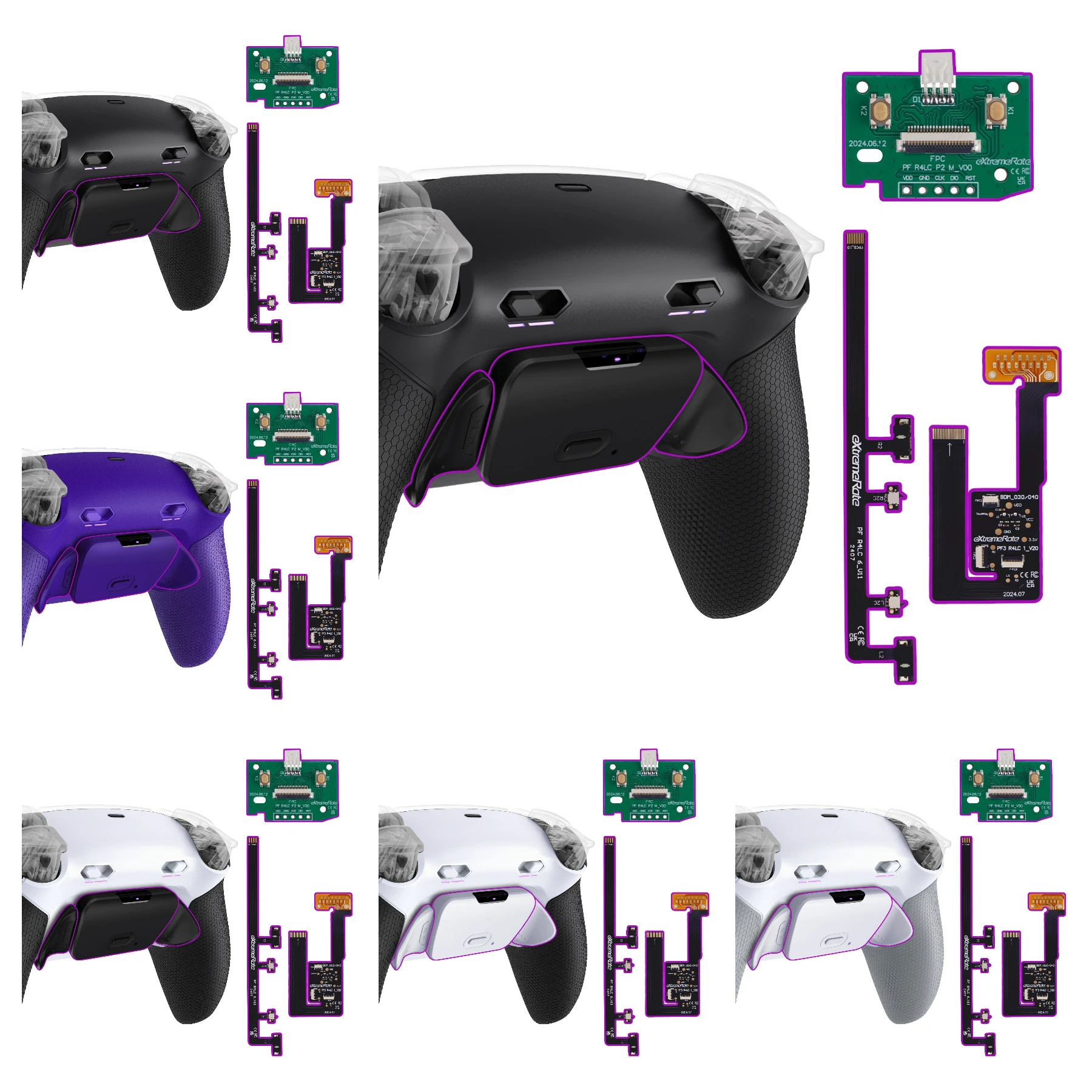 Kit de botones traseros extraíbles eXtremeRate RISE Plus MAX con parada de gatillo clicky y empuñadura de goma para controlador ps5 BDM-030 040 050 - imagen 2