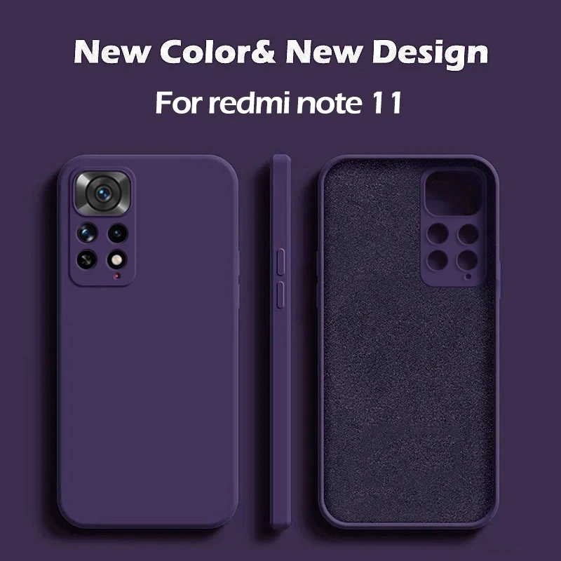 Funda de teléfono suave de silicona líquida cuadrada para Xiaomi Redmi Note 13 5g Note 11s Pro funda trasera de protección para Redmi Note 12 pro