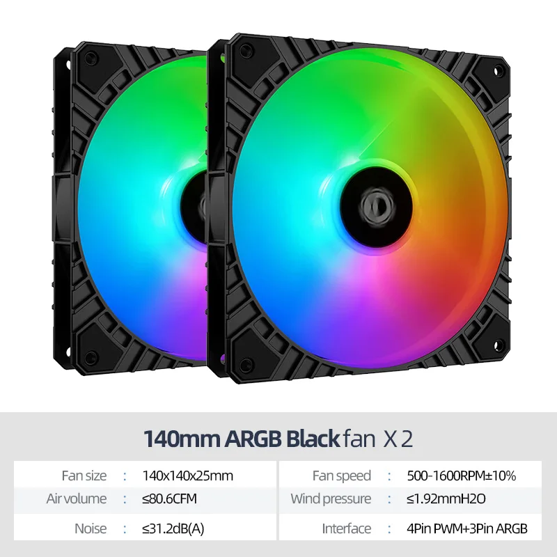ARGB Black 2 Fans