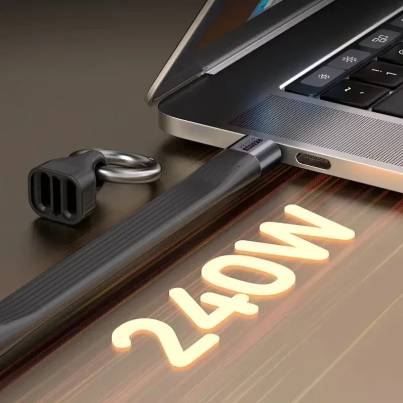 NNBILI llavero 240W 40Gbps USB4 corto USB C a USB C Cable carga rápida tipo C transferencia de datos 8K Cable de extensión de carga de datos - imagen 3