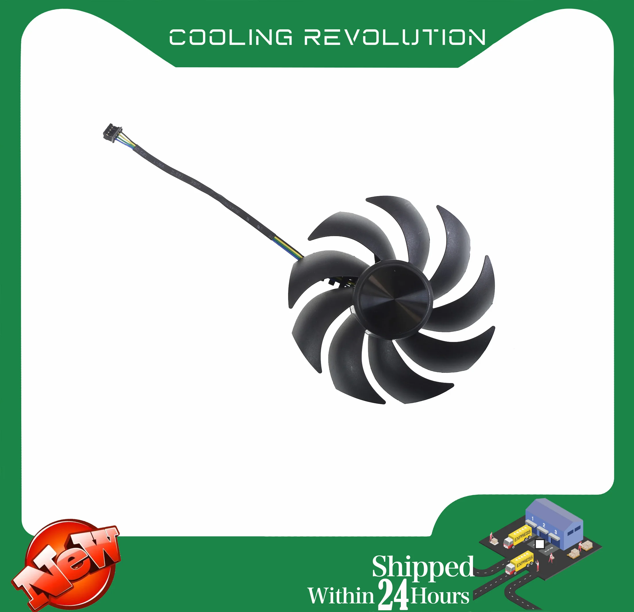 Ventilador de tarjeta gráfica de 98MM, CF1015U12D DC12V 0.55A, 4 pines - imagen 4