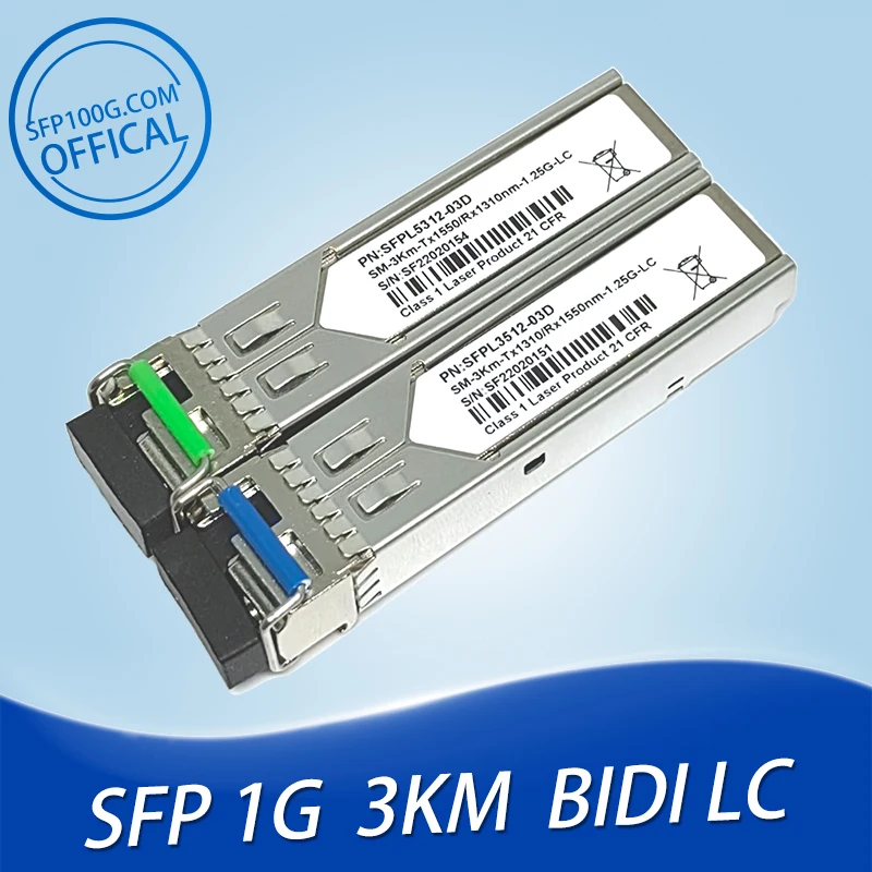 Módulo LC SFP de 1Gb Transceptor óptico de fibra Bidi único Gigabit 3-80km Compatible con Arista/Extreme/Mikrotik/Cisco Wwitch - imagen 2