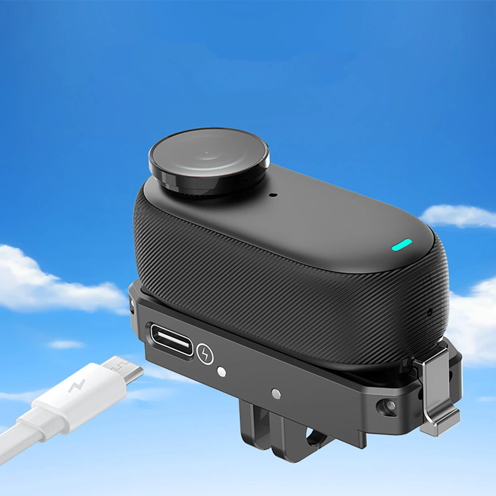 Soporte magnético de aluminio con adaptador para trípode, puerto de carga de 1/4 orificios, Base de succión magnética para Insta360 GO 3/3S, soporte para cámara de pulgar - imagen 4