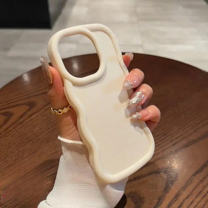 Funda de teléfono de Color caramelo para Huawai Honor X9A X8A X7A X8 X6 Nova 3i Y70 P40 Lite Y7 2018 Pro Y9 Prime 2019, Color crema Wave Edge - imagen 4