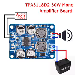 1 Uds 5 uds 10 Uds DC10-24V TPA3118D2 30W Mono amplificador de potencia de recepción de Audio Digital módulo de potencia placa amplificadora de sonido